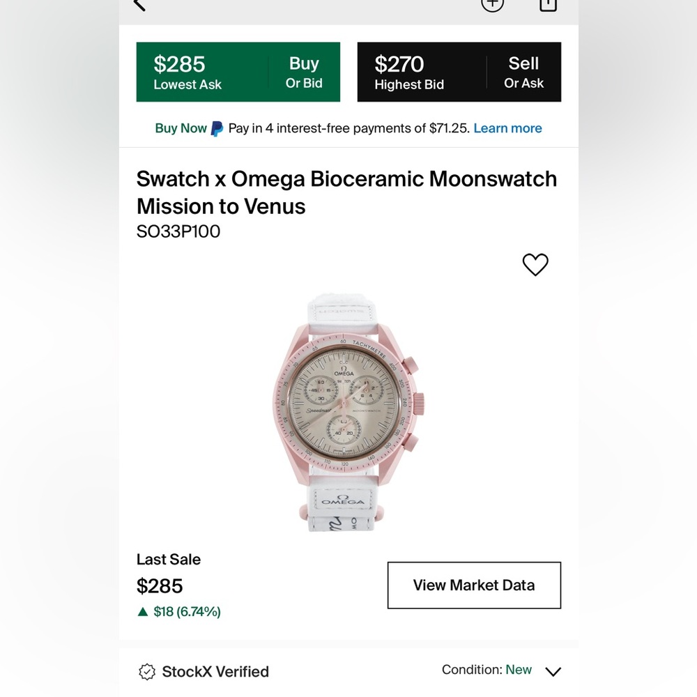 Swatch x Omega Bioceramic Moonswatch
Mission to Venus Watch